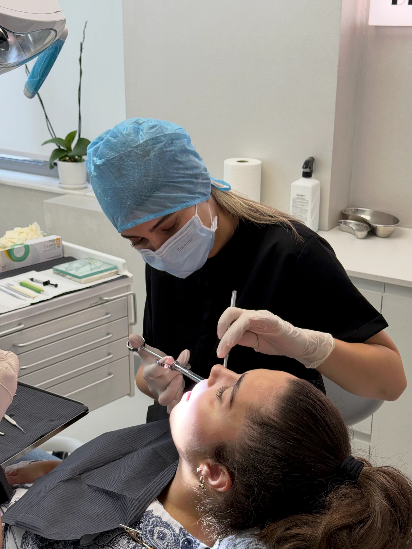 Dr. Irma Marku with a patient