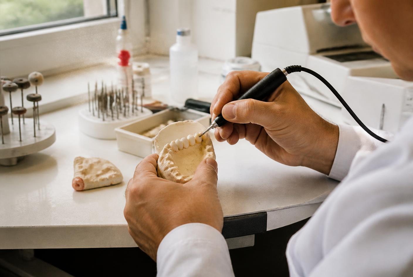 Ceramic bridge supported by dental implants