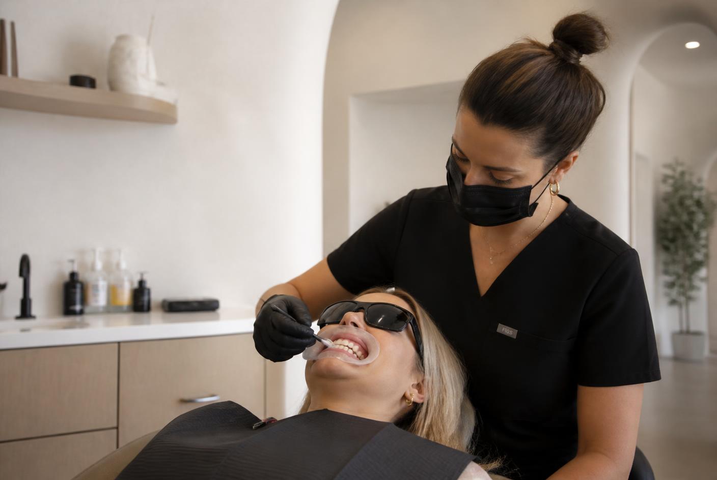 Shade matching a new crown to the neighbouring teeth