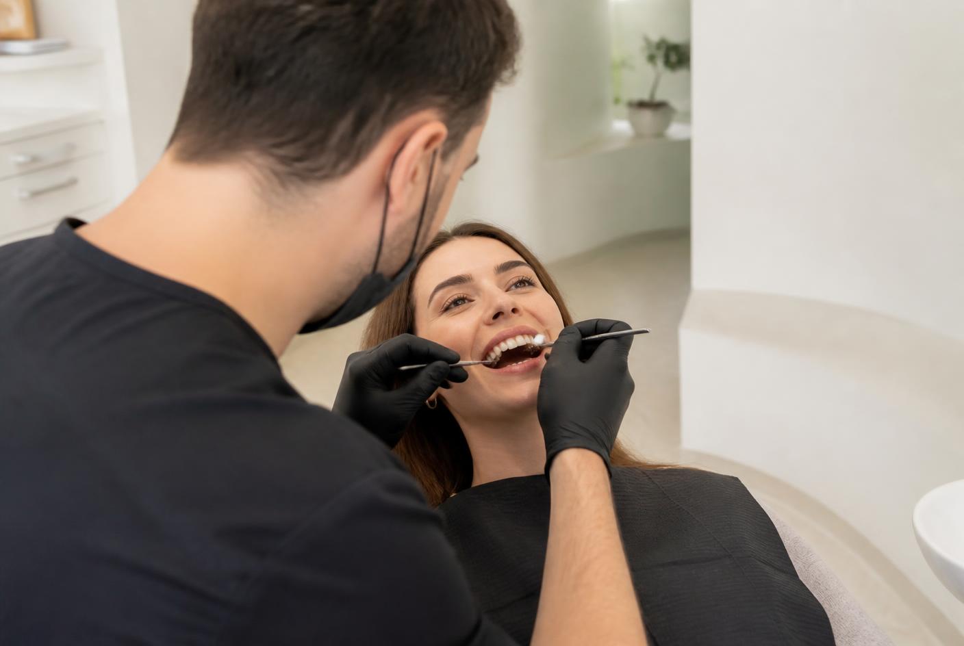 Composite veneers sculpted directly onto the teeth