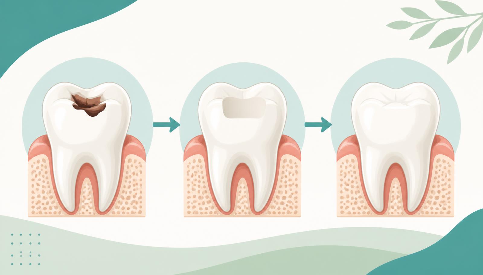 Composite restoration materials on a sterile tray in a dental clinic