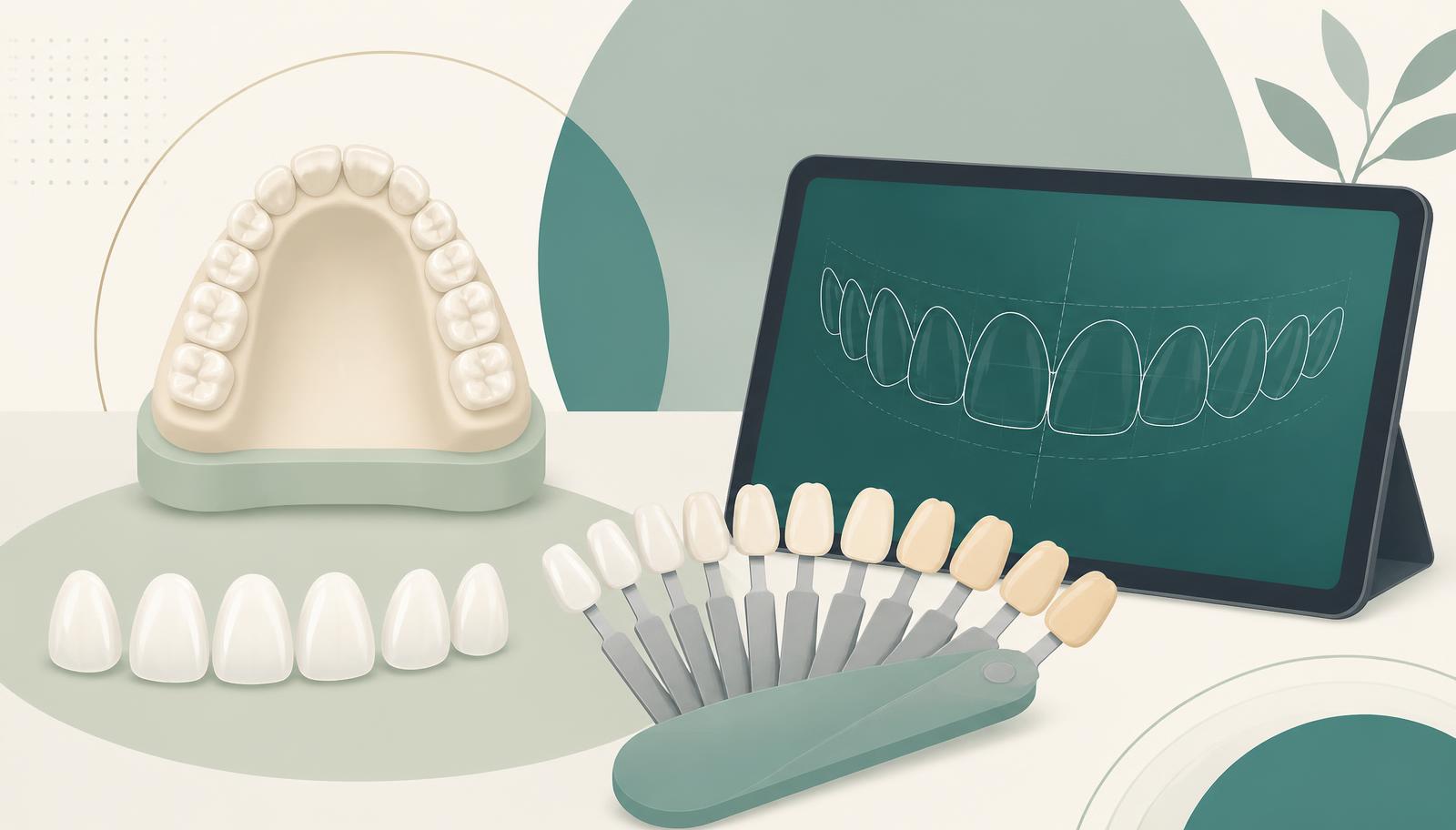 Dentist and patient reviewing a digital smile design at a dental clinic in Tirana, Albania
