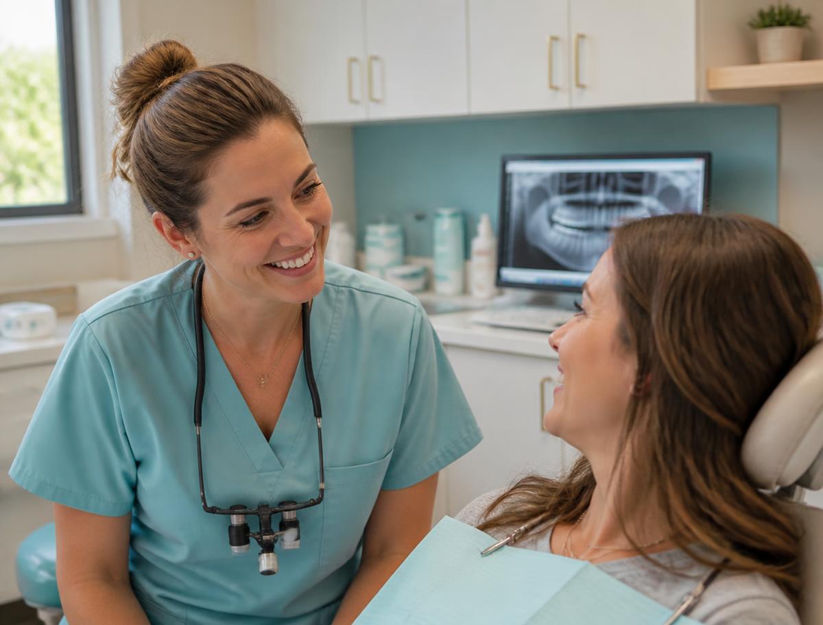 A dentist with a patient